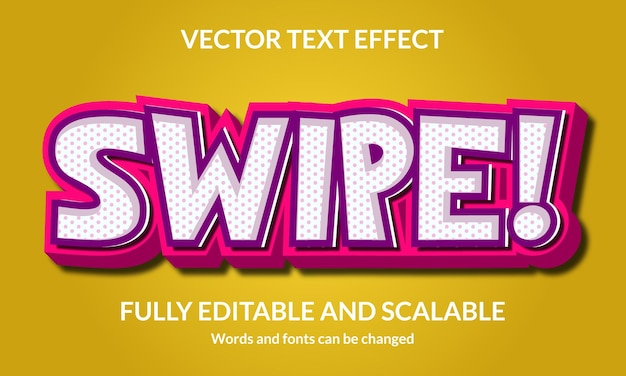 Swipe Editable 3D text style effect