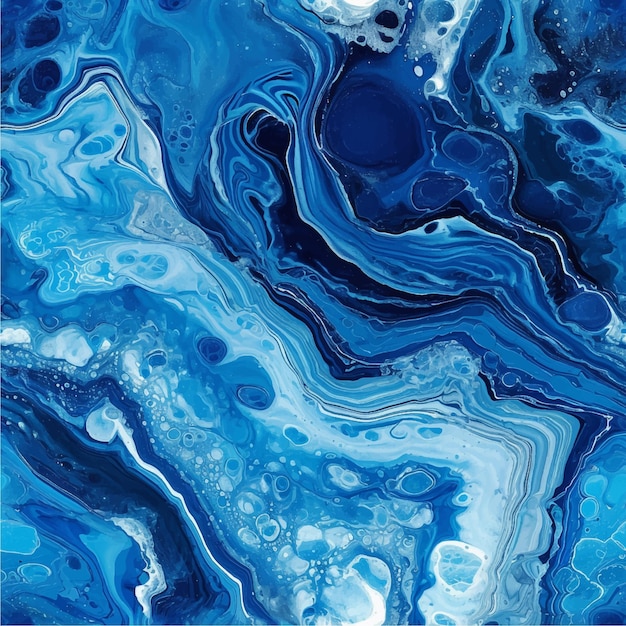 Vector swirl stain ripple fluid ink turquoise oriental splash aqua artwork flow marble oil textured wate