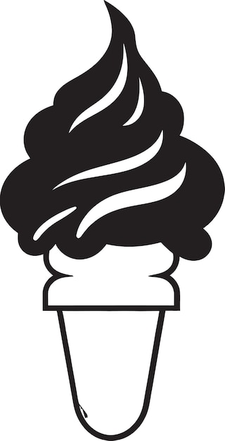 Swirled Delight Black Emblem Treat Whipped Ecstasy Cone Ice Cream Logo