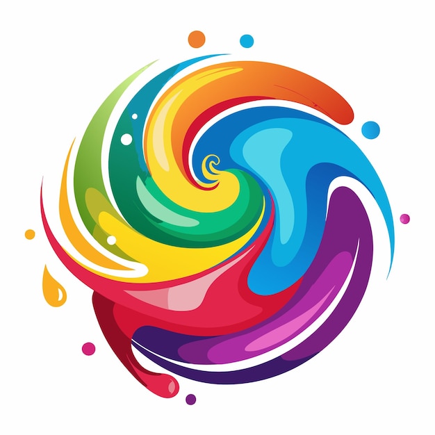 Vector swirling colors and abstract shapes creative motion palette design