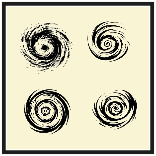 Swirling hurricane silhouette vector illustration clipart