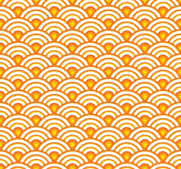 Swirling Japanese pattern seamless, gold chinese background 