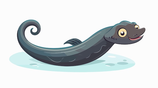 Vector swish style eel cartoon vector illustration isolated