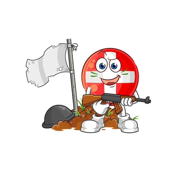 Swiss army character cartoon mascot vector