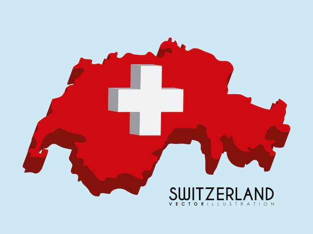 swiss country map icon 