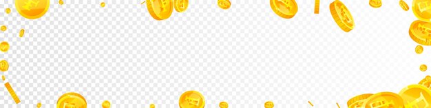 Swiss franc coins falling. Comely scattered CHF coins. Switzerland money. Lively jackpot, wealth or success concept. Vector illustration.