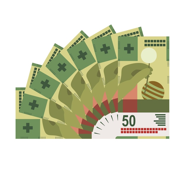 Swiss Franc Vector Illustration Switzerland money set bundle banknotes Paper money 50 fr