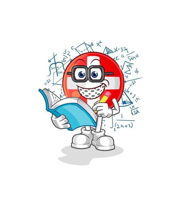 Vector swiss geek cartoon cartoon mascot vector