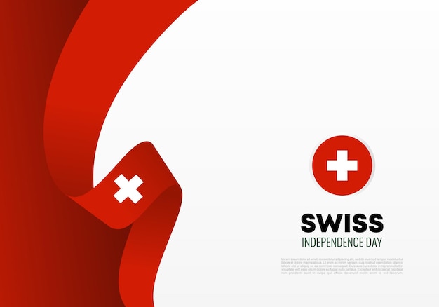 Swiss independence day background banner poster for national celebration on august 1st