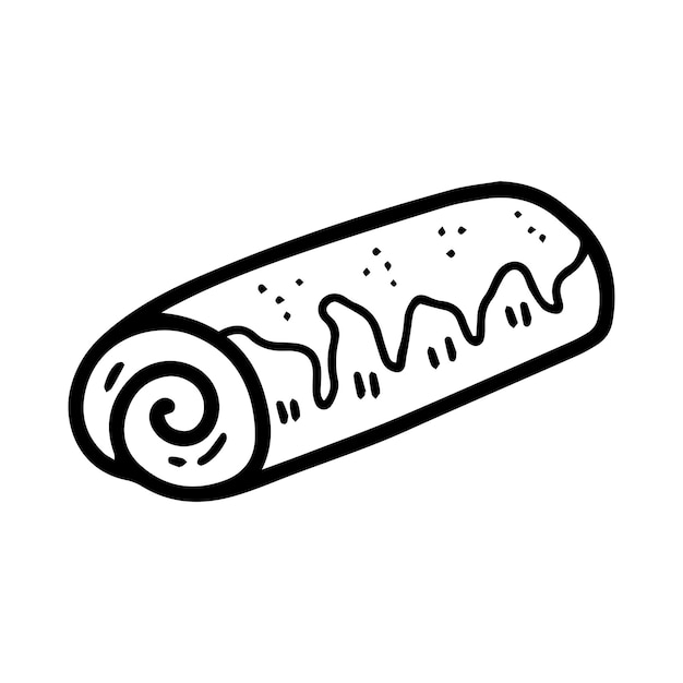 Swiss roll doodle vector illustration