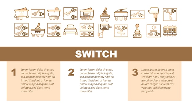 Switch electricity accessory landing header vector