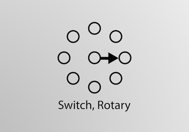 Switch Rotary Symbol, Vector symbol design. Engineering Symbols.