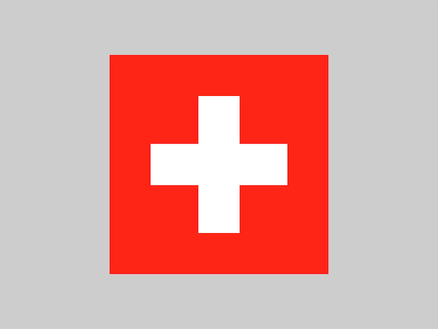 Switzerland flag official colors and proportion Vector illustration