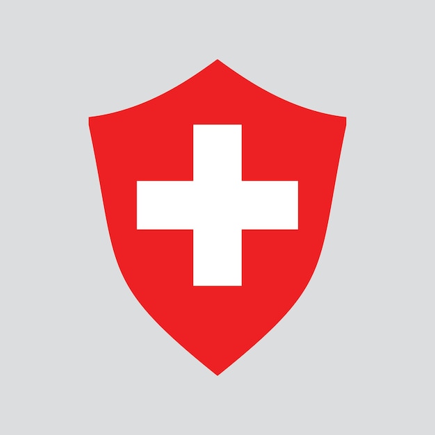 Switzerland Flag in Shield Shape Frame