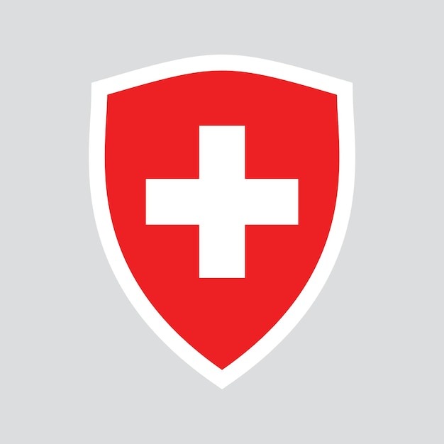 Switzerland Flag in Shield Shape Frame