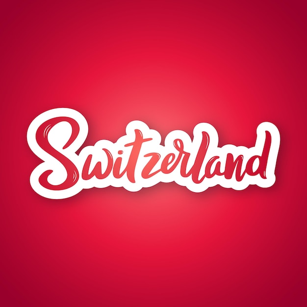 Switzerland hand drawn lettering phrase Sticker