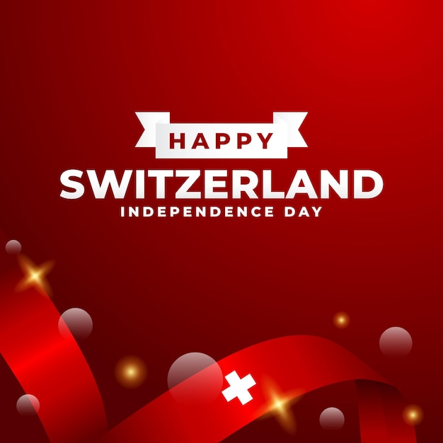 Vector switzerland independence day design illustration collection