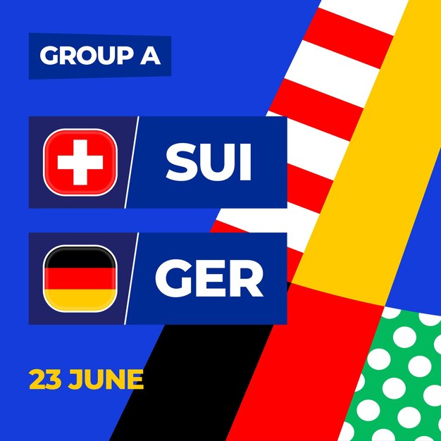 Switzerland vs Germany football 2024 match versus 2024 group stage championship match versus teams intro sport background championship competition