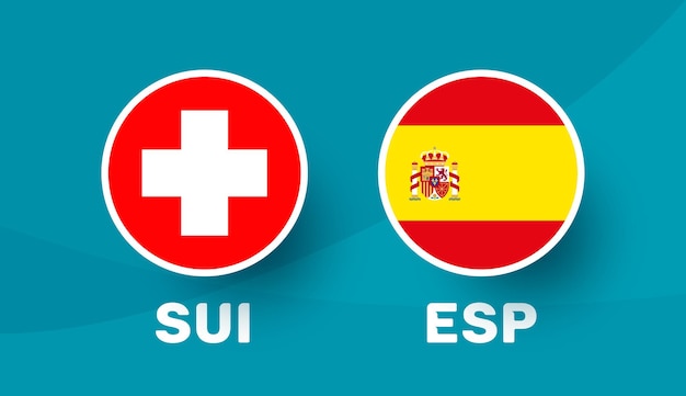 Switzerland vs spain match vector illustration Football 2020 championship