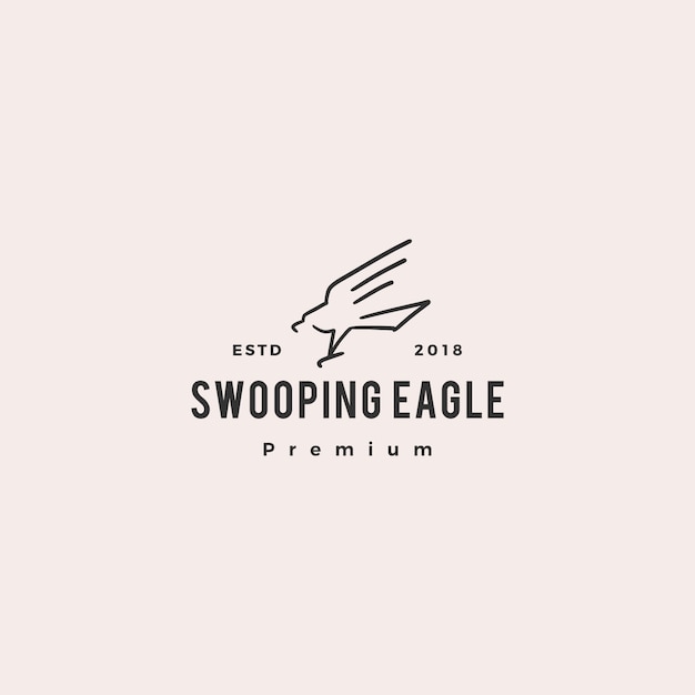 Swooping eagle logo doodle vector icon illustration