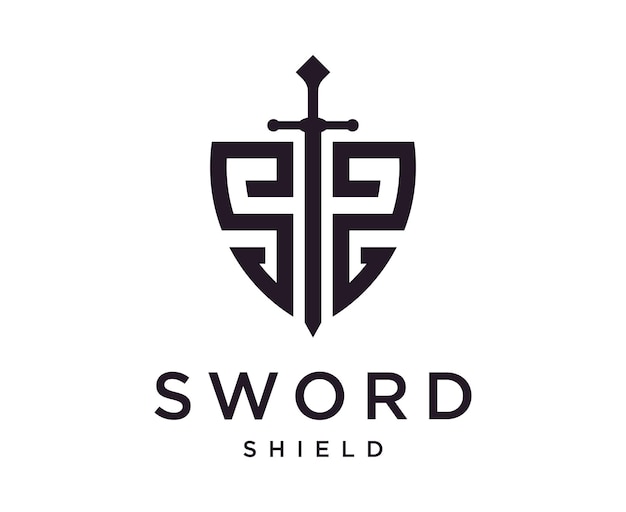 Sword Armor Shield Initials S logo design vector template