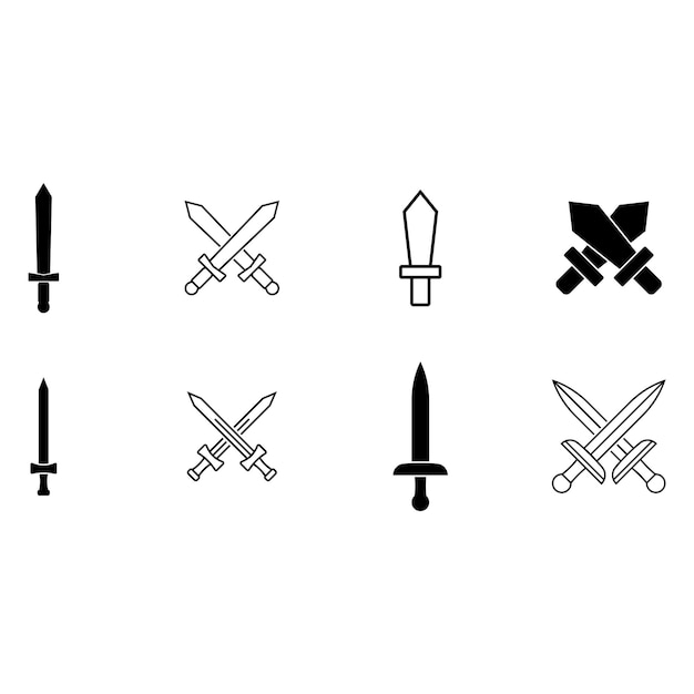 sword icon vector template illustration logo design