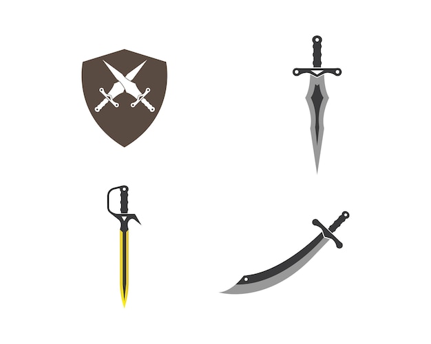 Sword logo icon vector illustration design template