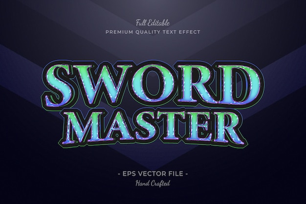 Sword Master Game Title editable text effect