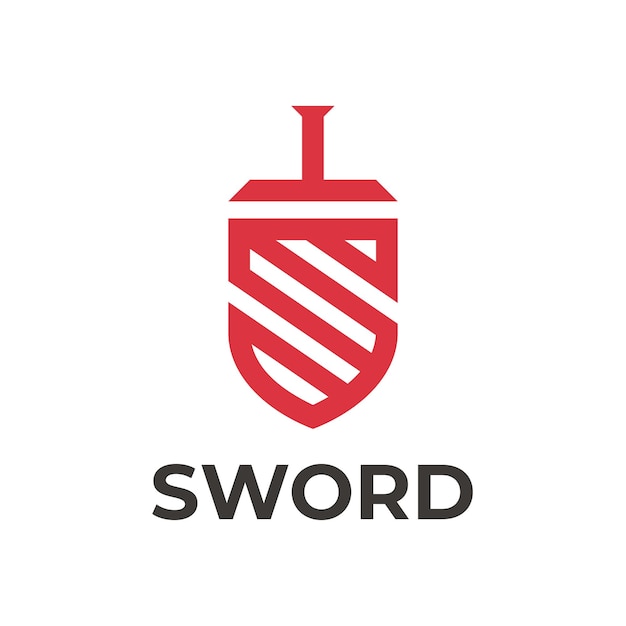 Sword and Shield Initial Letter S Vector Logo Template