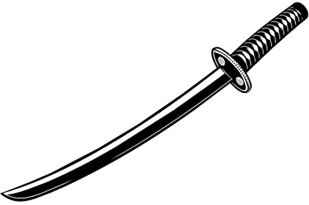 Vector a sword with a black handle is shown on a white background