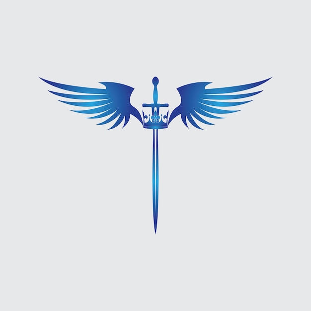 Sword with wings and king vector image