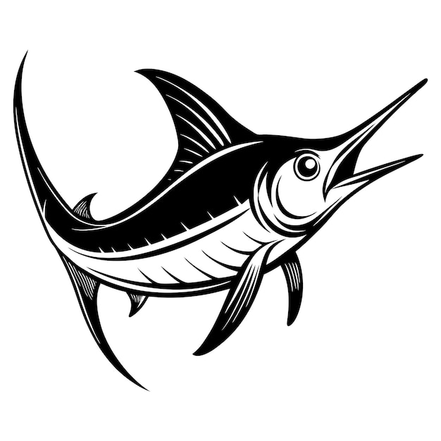 Swordfish silhouette black vector