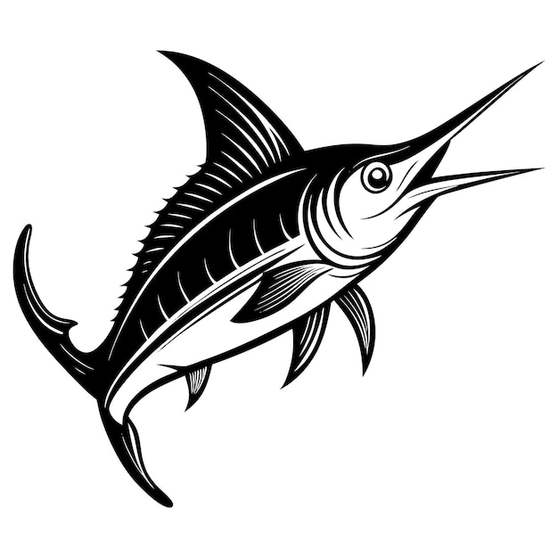 Swordfish silhouette black vector