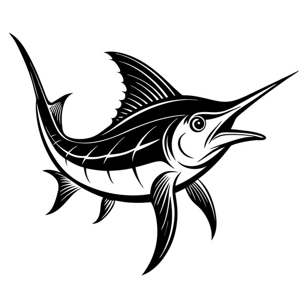 Swordfish silhouette black vector