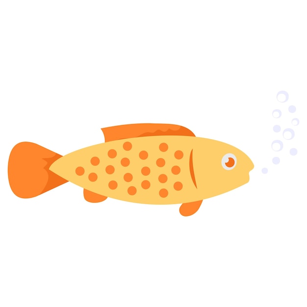 Swordtail Concept, Fish with bubble vector color design, Deep sea creature symbol, Aquatic Elements