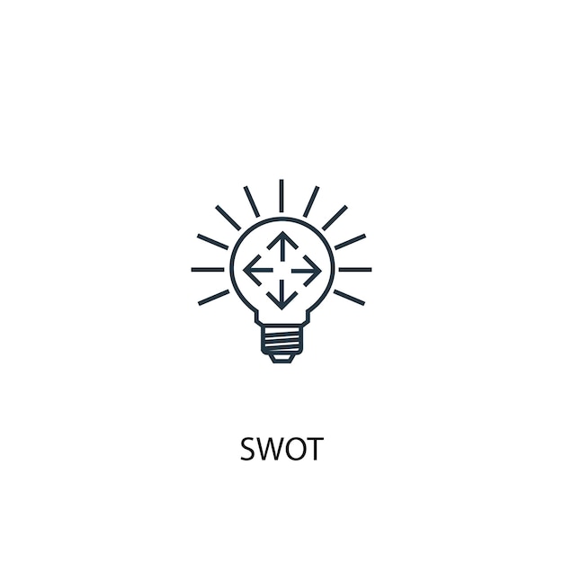 SWOT concept line icon. Simple element illustration. SWOT concept outline symbol design. Can be used for web and mobile UI/UX