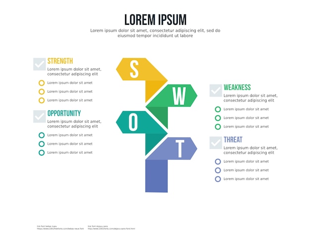 swot direction infographic element and presentation template