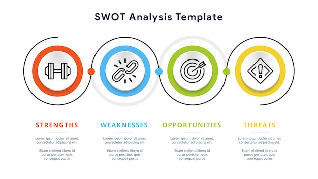 SWOT Template or Strategic Planning Infographic Design