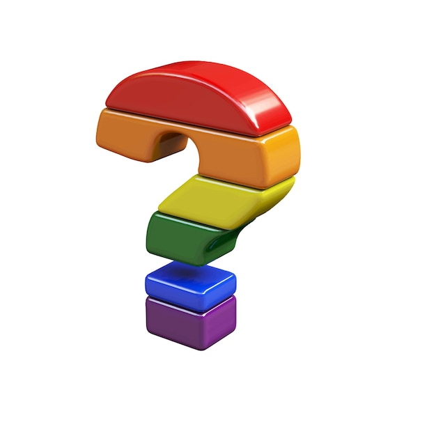 Symbol 3d made of LGBT flag colors