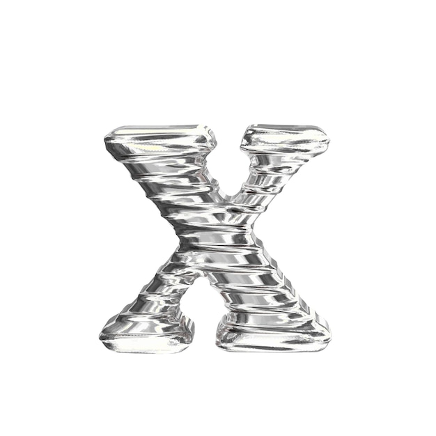 The symbol 3d made of silver letter x