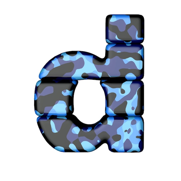 Symbol in blue camouflage letter d