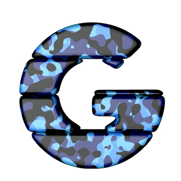 Symbol in blue camouflage letter g