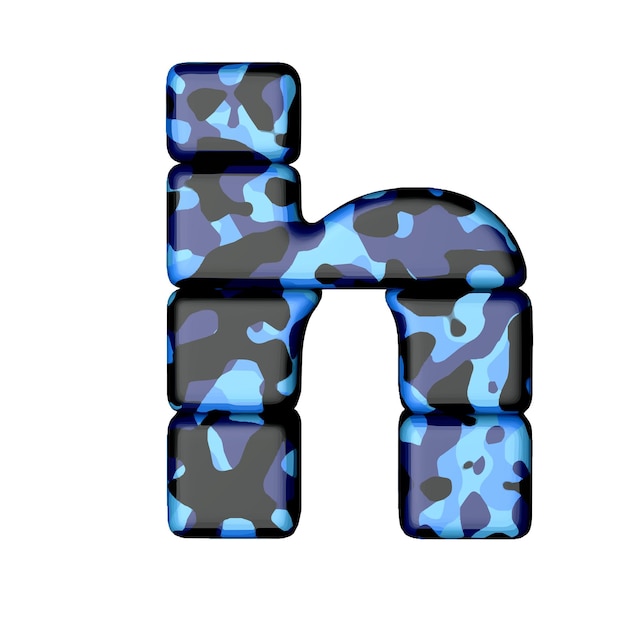 Symbol in blue camouflage letter h