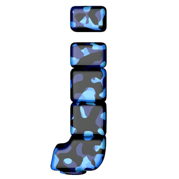 Symbol in blue camouflage letter i