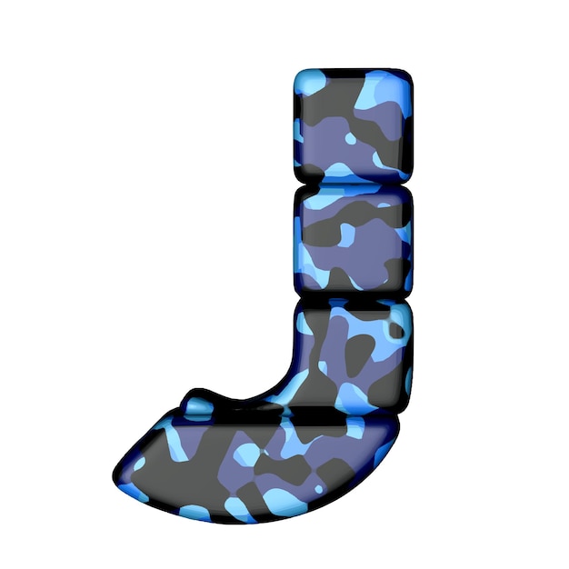 Symbol in blue camouflage letter j