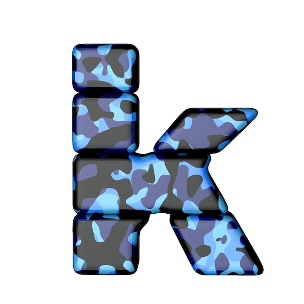 Symbol in blue camouflage letter k