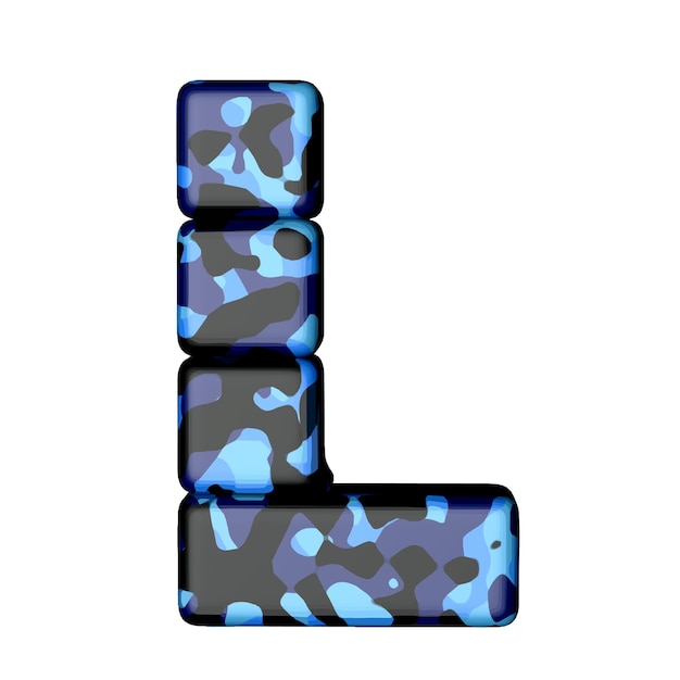 Symbol in blue camouflage letter l