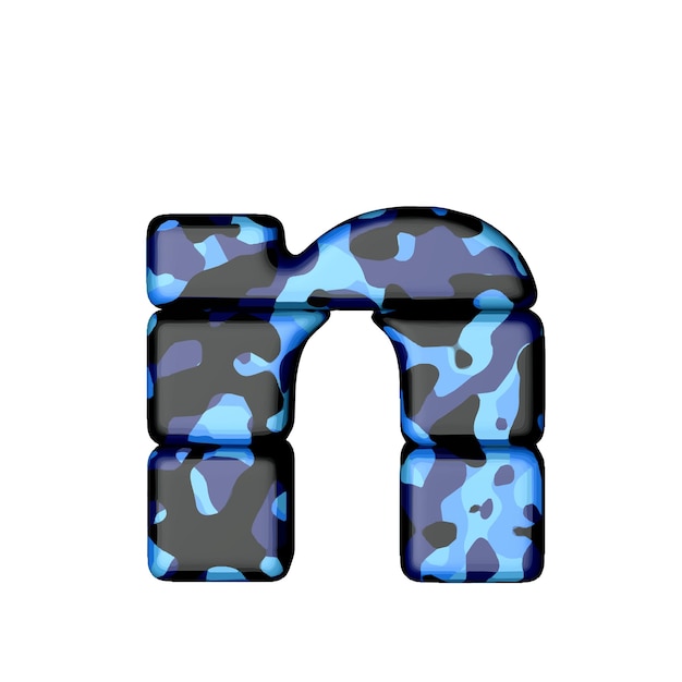 Symbol in blue camouflage letter n