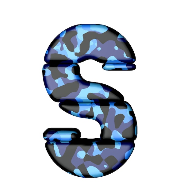 Symbol in blue camouflage letter s