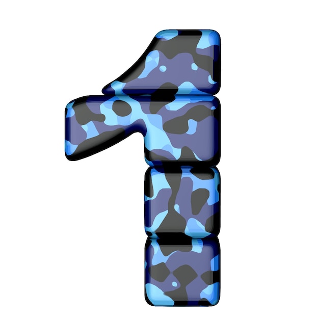 Symbol in blue camouflage number 1